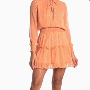 NSR smock dress with gold polka dots